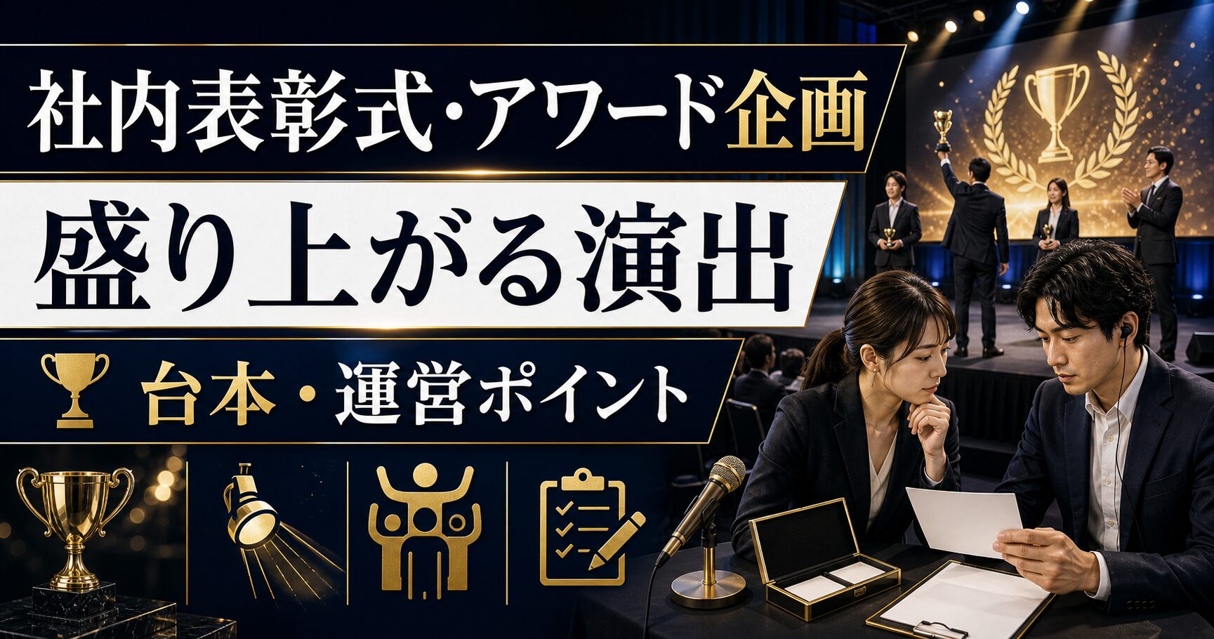 社内表彰式・アワード企画の作り方｜盛り上がる演出・台本・運営ポイント