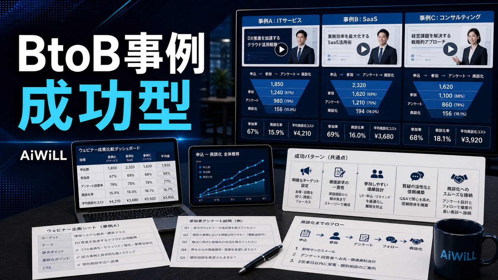 BtoBウェビナー事例と成功型のアイキャッチ