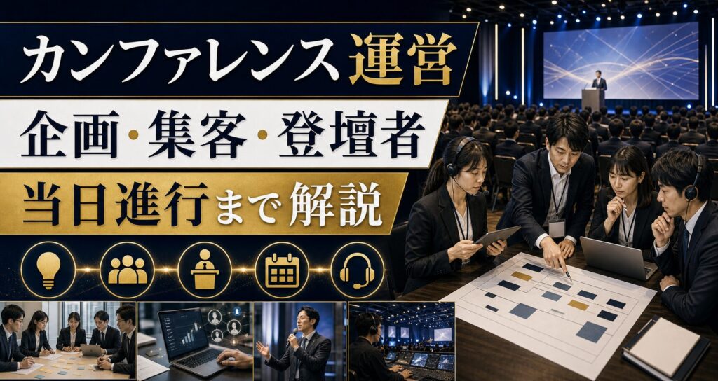 カンファレンス運営の完全ガイド｜企画・集客・登壇者・当日進行まで解説