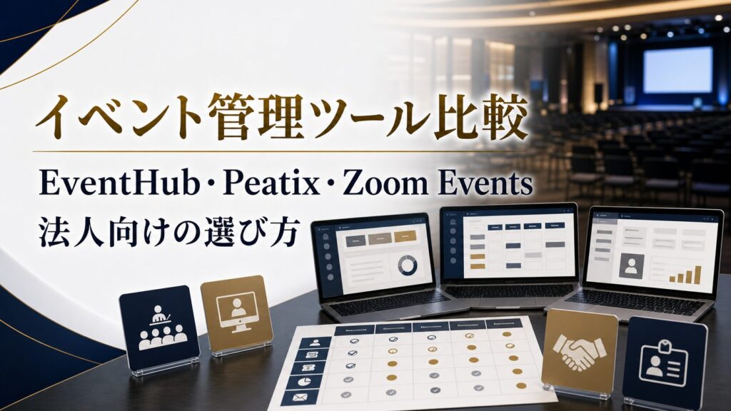 法人向けイベント管理ツール比較｜EventHub・EventRegist・Peatix・SHANON・Zoom Eventsの選び方