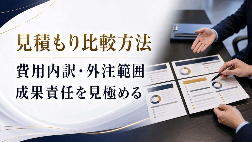 イベント運営会社の見積もり比較方法｜費用内訳・外注範囲・成果責任を見極める