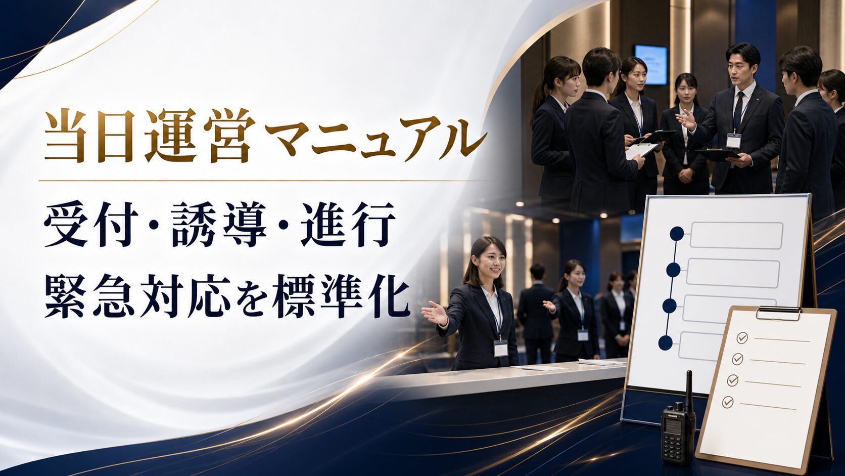 イベント当日運営マニュアルの作り方｜受付・誘導・進行・緊急対応を標準化する方法