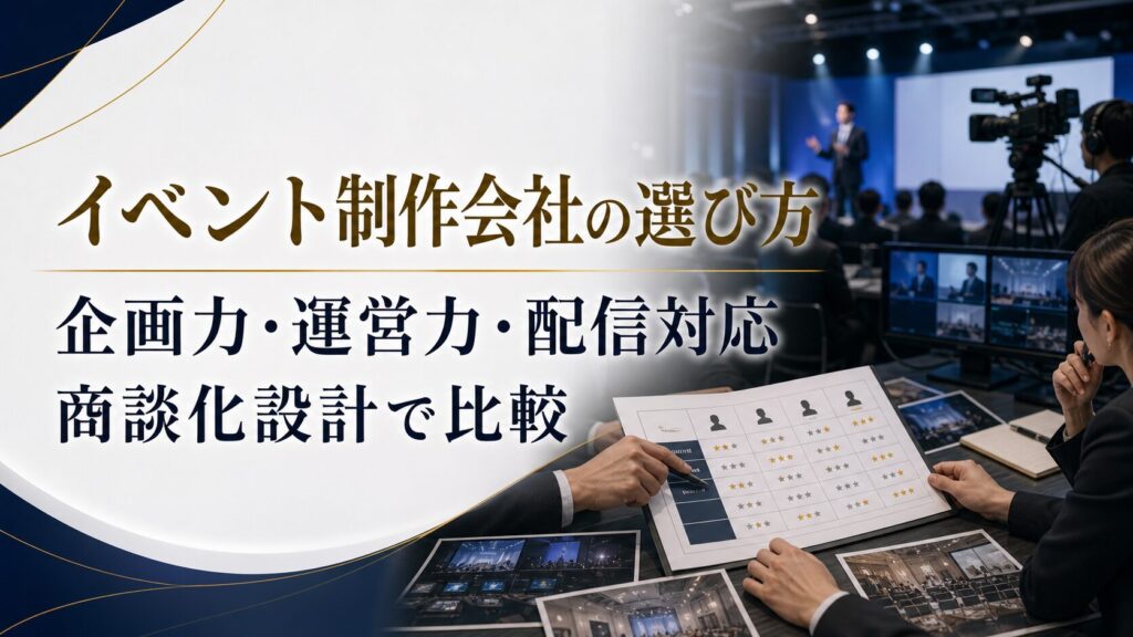 イベント制作会社の選び方｜企画力・運営力・配信対応・商談化設計で比較するポイント