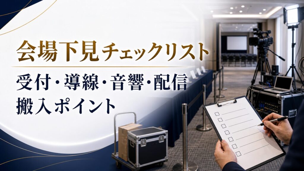 イベント会場の下見チェックリスト｜制作会社が確認する受付・導線・音響・配信・搬入ポイント
