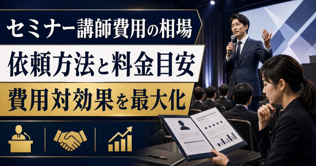 セミナー講師費用の相場と依頼方法｜種別・実績別の料金目安と費用対効果を最大化する選び方