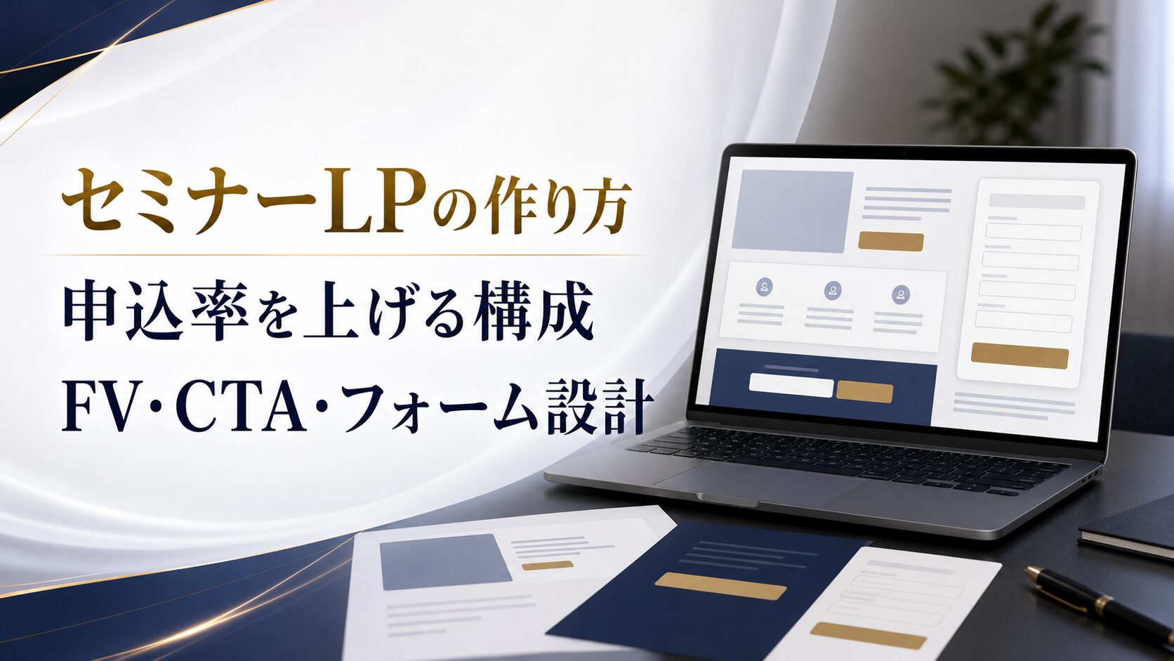 セミナーLPの作り方|申込率を上げる構成・ファーストビュー・CTA・フォーム設計