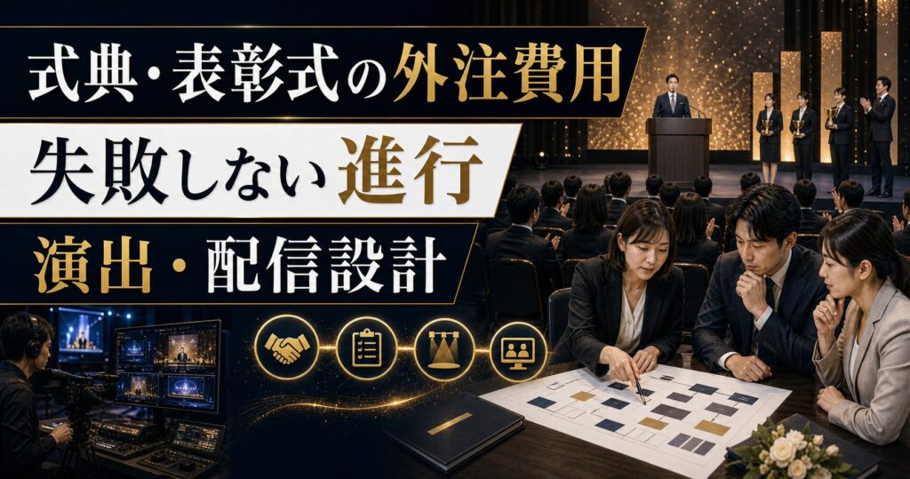 式典・表彰式の外注費用と運営会社の選び方｜失敗しない進行・演出・配信設計
