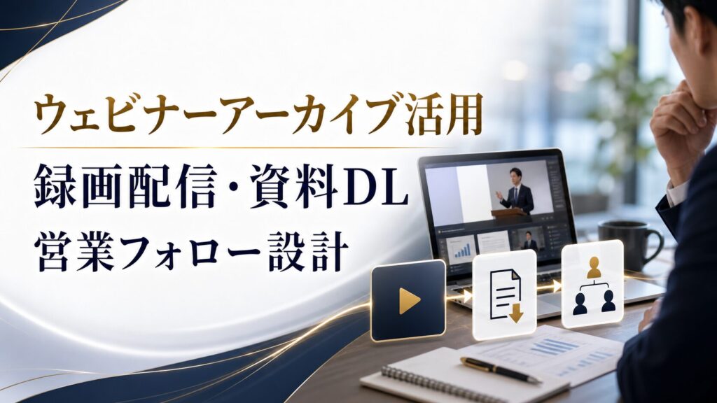 ウェビナーアーカイブ活用でリード獲得を伸ばす方法｜録画配信・資料DL・営業フォロー設計