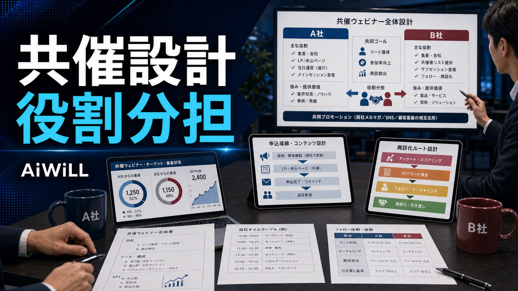 共催ウェビナーの共催設計と役割分担のアイキャッチ