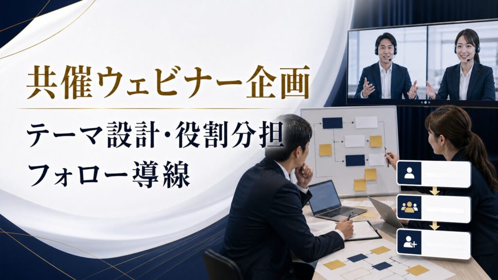 共催ウェビナーの企画方法｜リード獲得で失敗しないテーマ設計・役割分担・フォロー導線