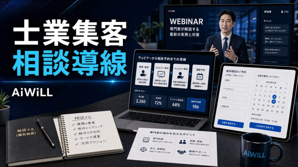 士業向けウェビナー集客と相談導線のアイキャッチ