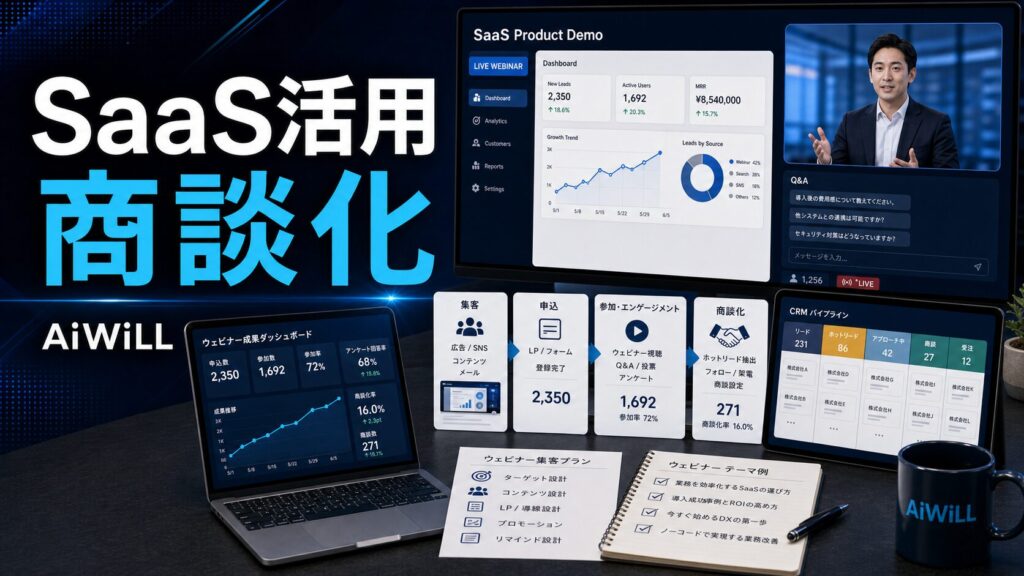 SaaS企業のウェビナー活用と商談化のアイキャッチ