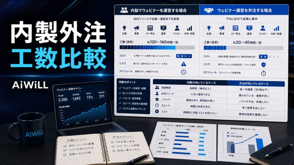 ウェビナー内製外注と工数比較のアイキャッチ