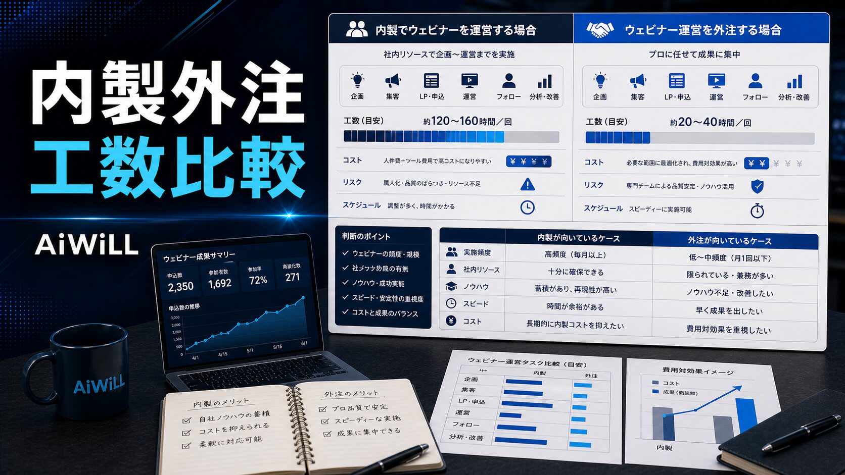 ウェビナー内製外注と工数比較のアイキャッチ
