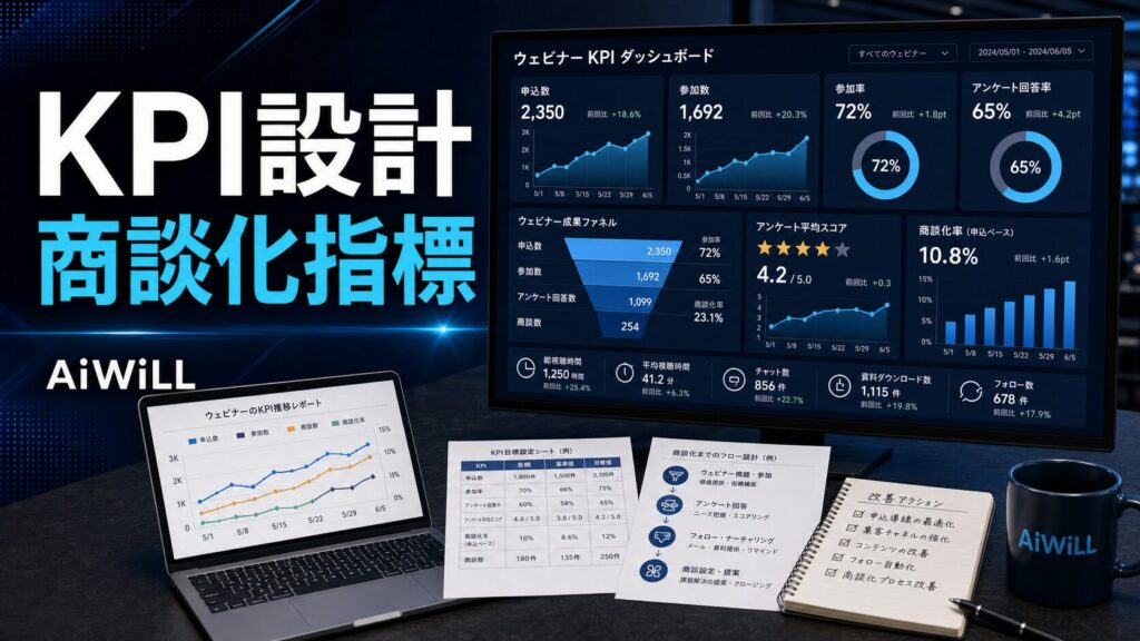 ウェビナーKPI設計と商談化指標のアイキャッチ