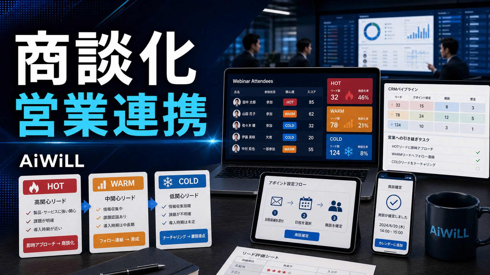 ウェビナー参加者の商談化と営業連携のアイキャッチ