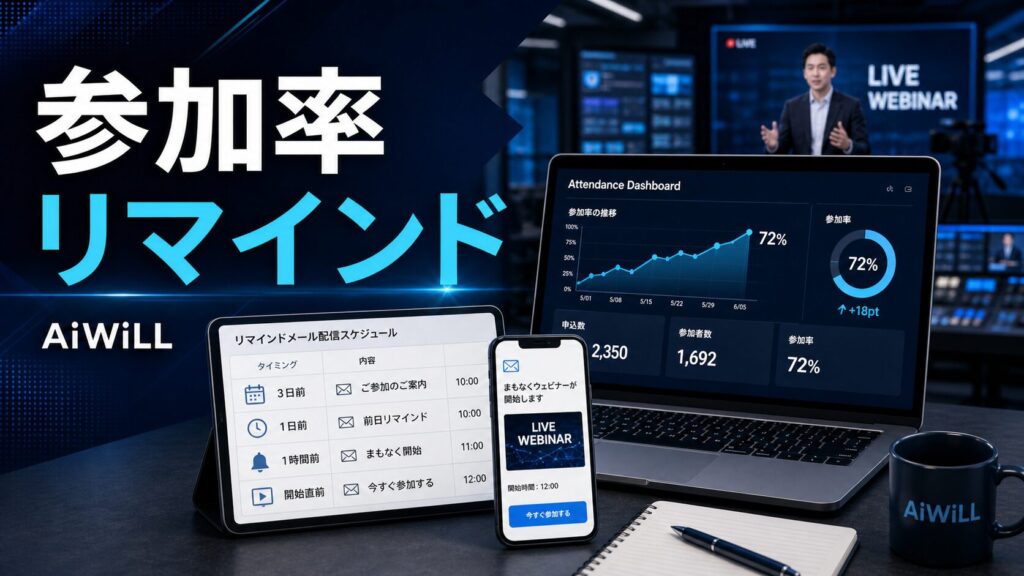 ウェビナーの参加率とリマインドメール設計のアイキャッチ
