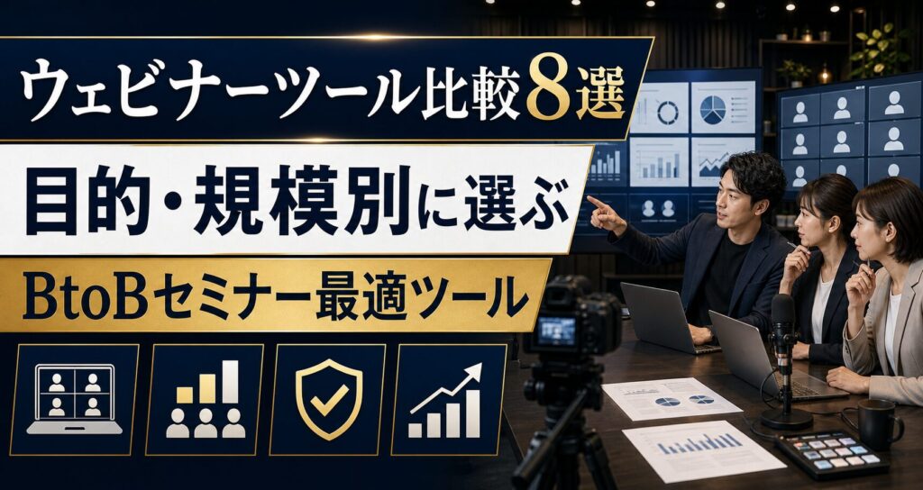 ウェビナーツール比較8選｜BtoBセミナーの目的・規模別に最適ツールを選ぶ方法