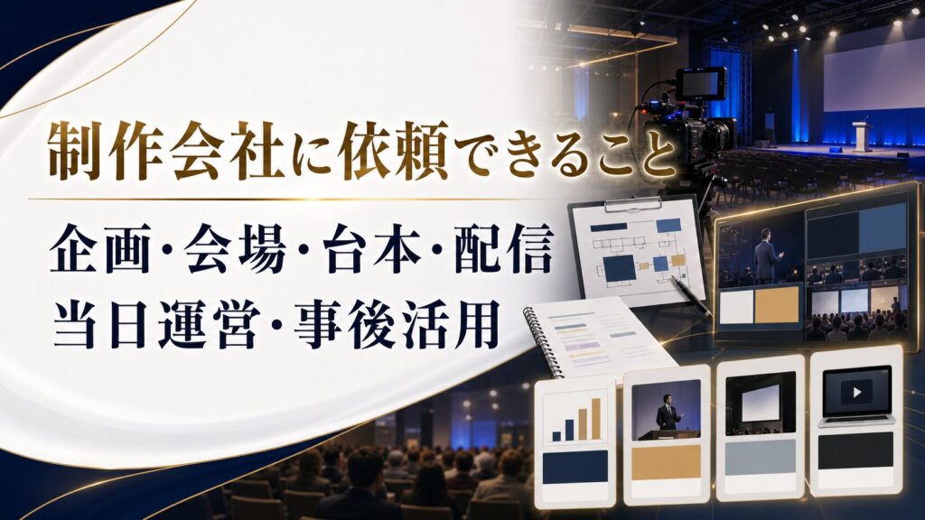 イベント制作会社に依頼できること一覧｜企画・会場・台本・配信・当日運営・事後活用