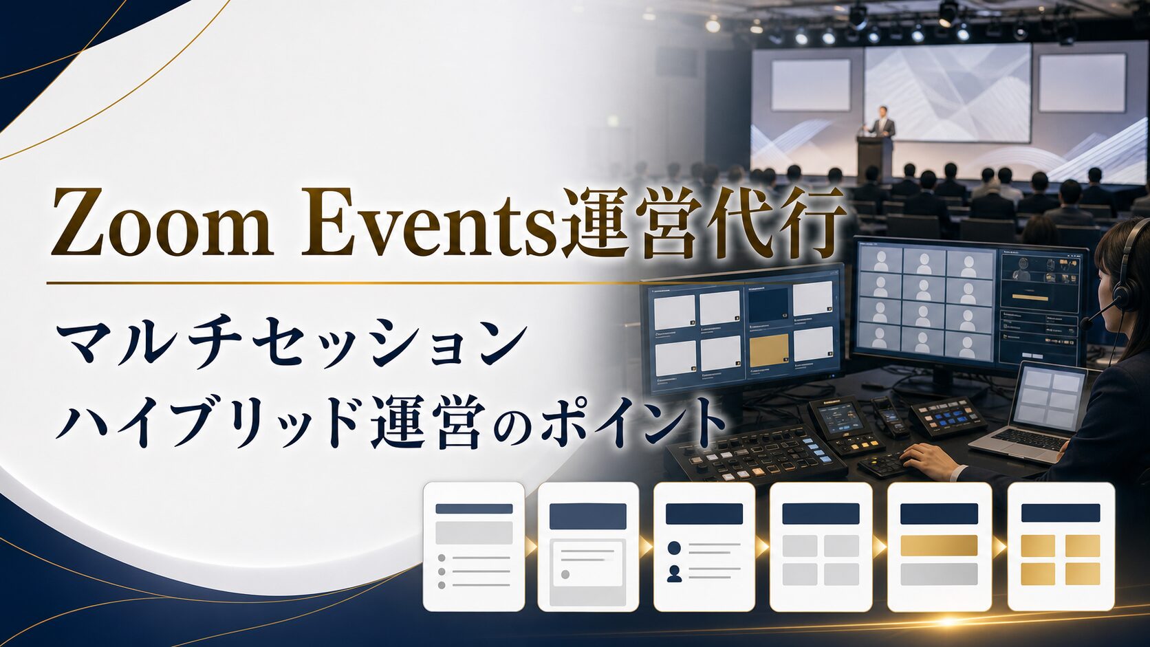 Zoom Events運営代行とは?ウェビナーとの違い・マルチセッション・ハイブリッド運営のポイント